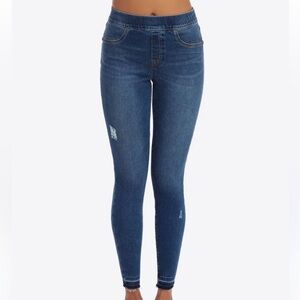 Spanx Distressed Skinny Jeans Medium Wash Size Medium
